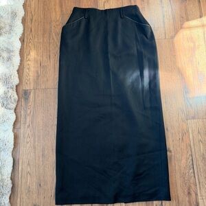 Lauren Ralph Lauren Black Wool Pencil Skirt size 8 business casual classic